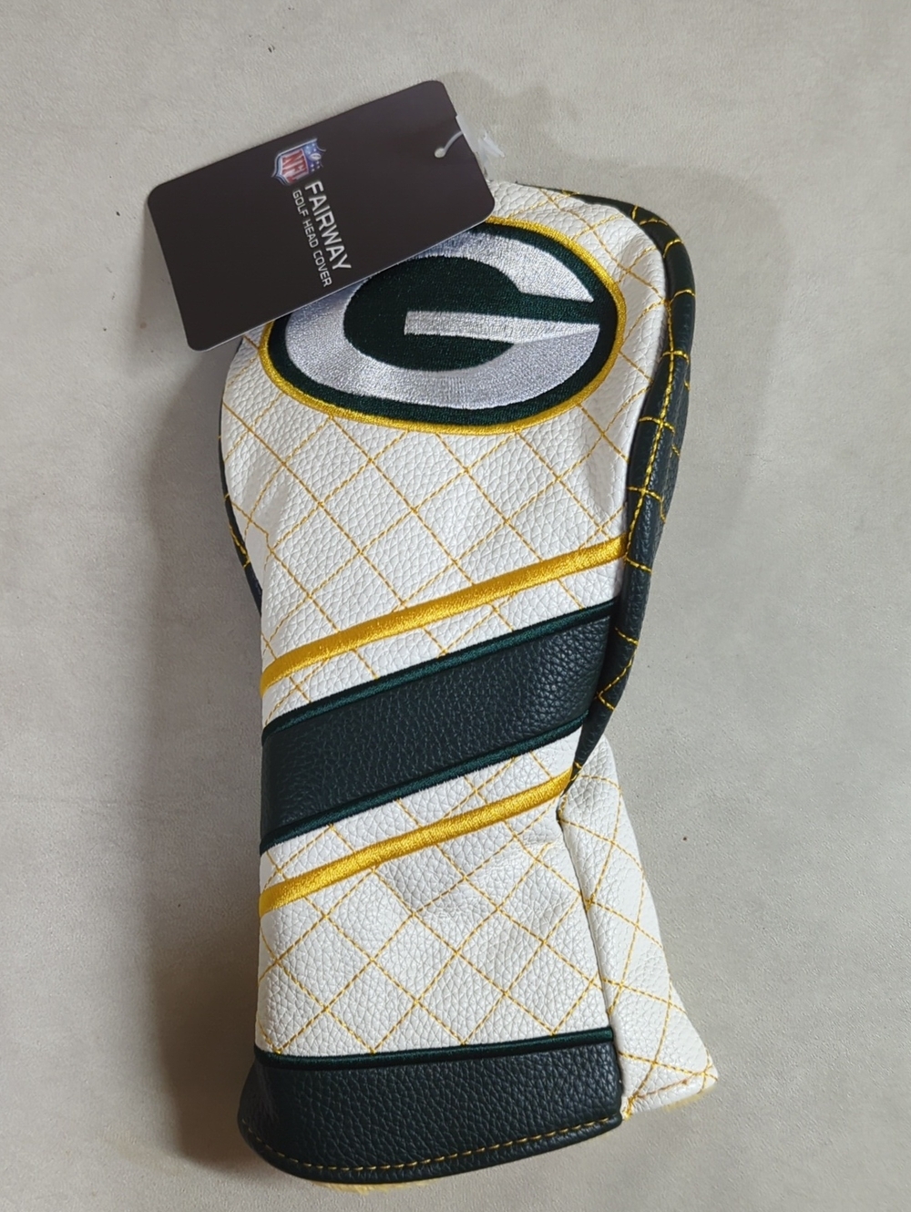 NFL Green Bay Packers White Green Gold Quilted Golf Club Headcover